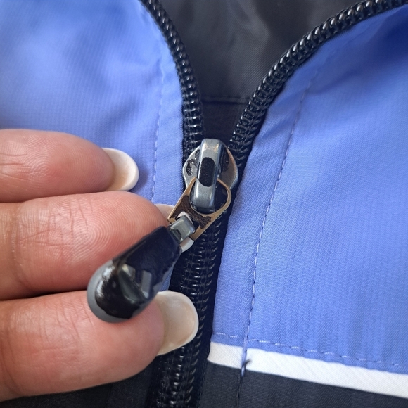 Adidas' Jacket Women Light Blue/Black L with front zipper - Picture 11 of 14